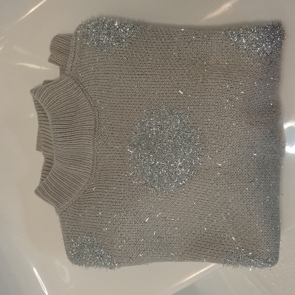 Trucloth Women's Grey Polkadot Tinsel Knit Sweater - Picture 4 of 7